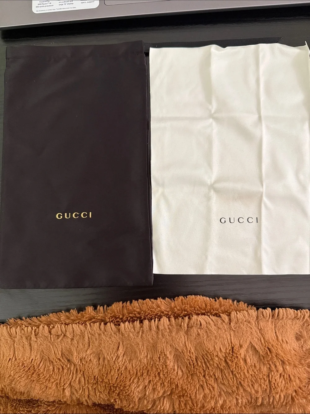 Gucci Eyewear Case Set — Black Exterior, Blue Interior, White & Black Dust Bags